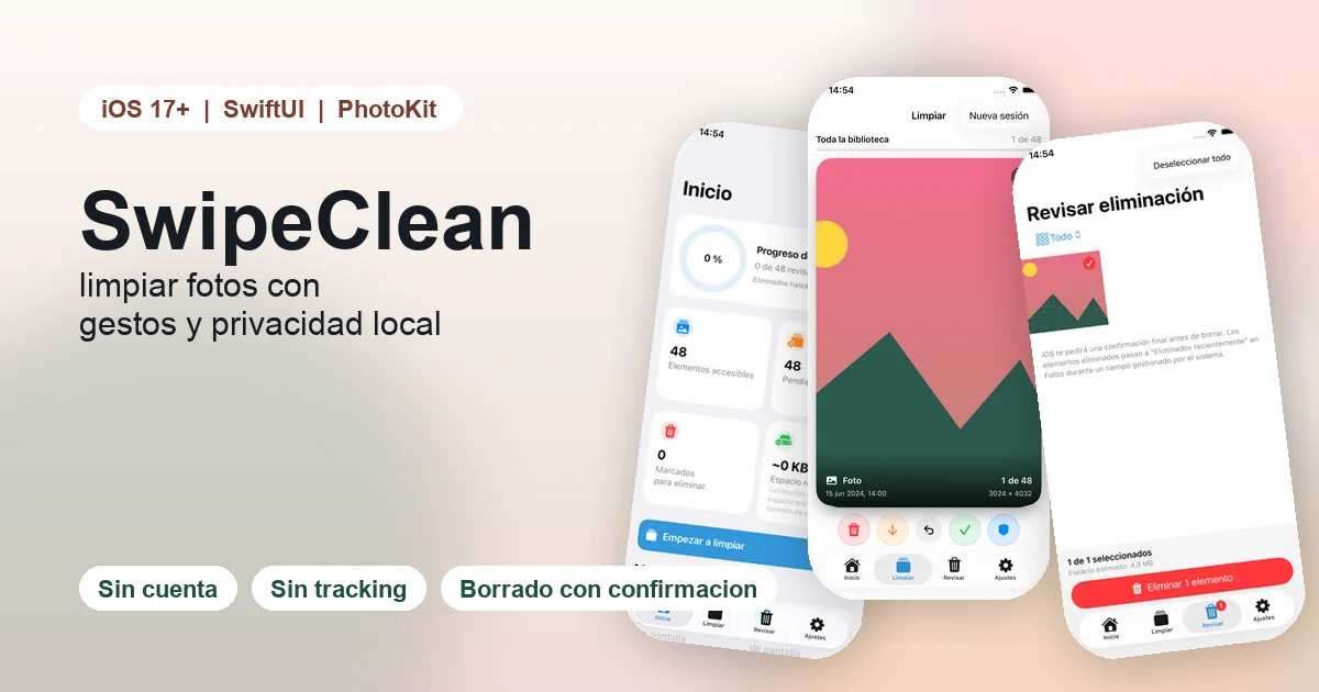 Main image for SwipeClean: cleaning photos with gestures on iOS